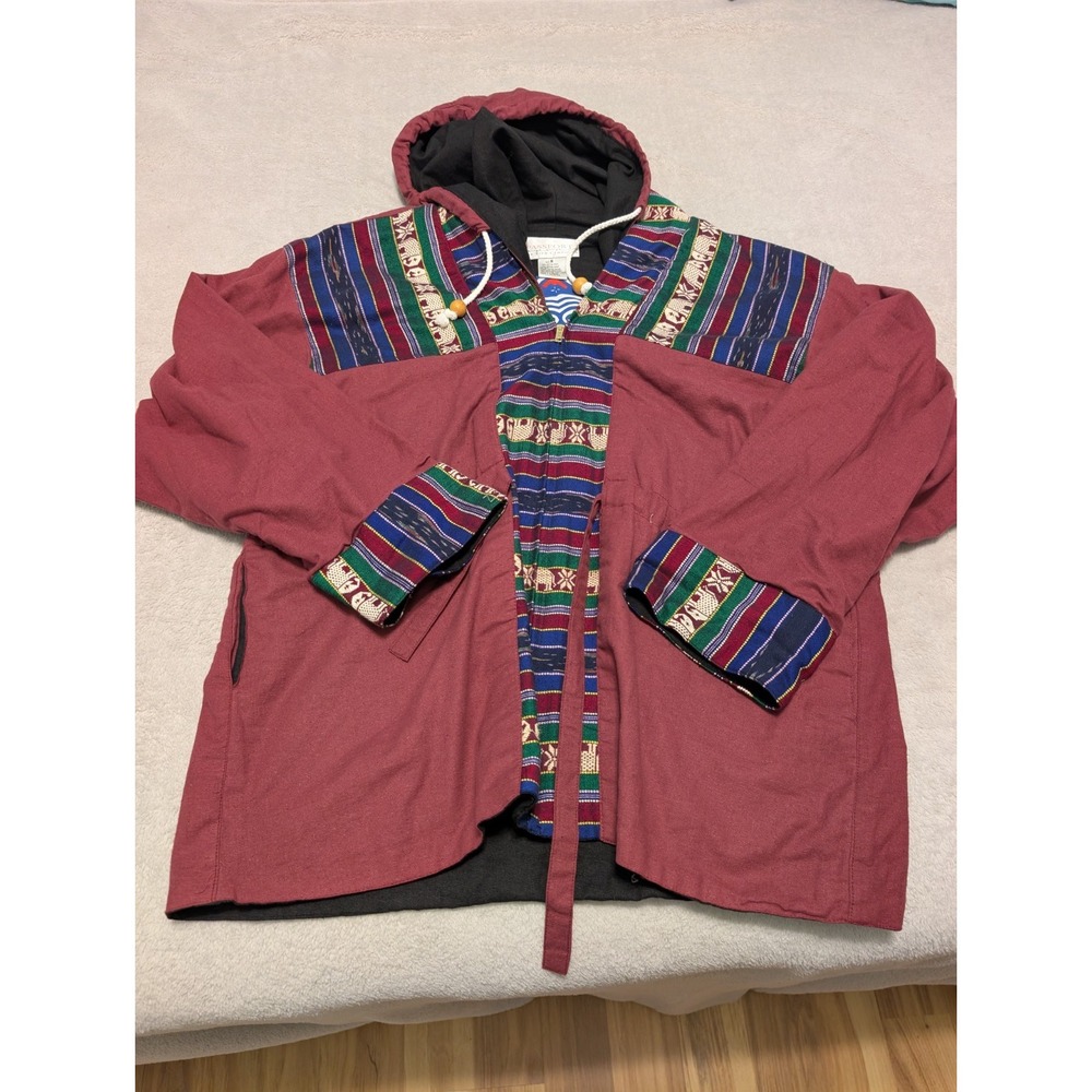 Passports of Pier 1 Imports M Embroidered Zip Up Vtg Southwestern hood